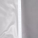 A white fabric Carlisle dish caddy cover with a zipper.