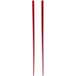 Two red 10 Strawberry Street bamboo chopsticks.