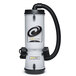 A white ProTeam LineVacer backpack vacuum with a black hose.