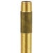 A close-up of a brass cylindrical T&S supply nipple with 3/8" NPT ends.