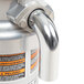 A close-up of a silver Hobart commercial garbage disposer.
