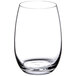 A Stolzle clear stemless wine glass.