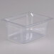 A Vollrath clear polycarbonate food pan with a square lid.