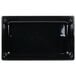 A black plastic tray with a black rectangular shape.