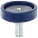 A blue and silver circular T&S high flow spray head assembly with a blue plastic and metal disc and a hole in the center.