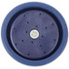 A blue circular T&S spray head with holes in it.