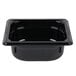 A black plastic Vollrath Super Pan food pan with a black lid.
