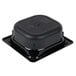 A black square Vollrath 1/6 size food pan with a lid.