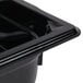 A black plastic Vollrath Super Pan with a square bottom.