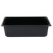 A black rectangular Vollrath Super Pan full size food pan on a counter.
