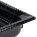 A Vollrath black plastic food pan with a square bottom.