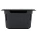A black plastic Vollrath Super Pan with a lid.
