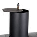A black metal cylinder with a lid and a bolt on top.
