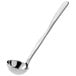 An American Metalcraft stainless steel ladle with a hammered silver bowl and long handle.