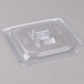 A clear plastic lid for a Vollrath 1/6 size food pan.