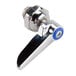 A T&S cold spindle assembly with a chrome and blue handle.
