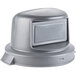 A Continental gray plastic dome top lid for a trash can.