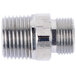 A T&S stainless steel male fitting adapter with 3/8-18 NPT and 9/16-24 UN connections.