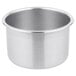 A close-up of a silver Vollrath stainless steel bain marie pot.