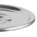 A close-up of a Vollrath stainless steel Bain Marie cover.