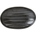 A black oval Elite Global Solutions Zen plate with a textured surface.