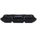 A black rectangular Elite Global Solutions melamine tray with three compartments.