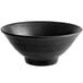 A black Elite Global Solutions melamine bowl with a textured surface and a small rim.