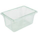 A Carlisle clear plastic food storage box with a clear lid.
