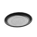A black round Elite Global Solutions Zen plate with a speckled surface.