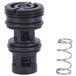 A black plastic T&S valve assembly with a spring.