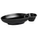 Elite Global Solutions JWC1408 Zen 10" x 5 1/2" Black Two-Compartment Tray - 6/Case