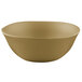 A close-up of an Elite Global Solutions rattan-colored melamine bowl.