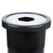 A black San Jamar dispenser trim ring with a hole in the top for cups or lids.