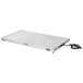 A stainless steel rectangular Hatco heated shelf warmer with a power cord.