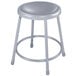 A National Public Seating gray lab stool with a padded seat.