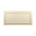 A rectangular faux walnut melamine serving board with a white rectangular frame.