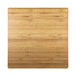 A square faux bamboo melamine serving board with a wood surface.