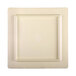 A white square melamine serving board with a faux bamboo border and a square center.