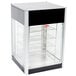 A white Hatco Flav-R-Fresh hot food display cabinet with metal shelves.