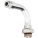 A chrome T&S swivel adapter for a faucet hose with silver pipe fittings.