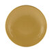 A close-up of an olive oil-colored Elite Global Solutions round plate.