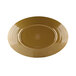 An Elite Global Solutions tapenade-colored oval platter with a circular design on the rim.