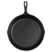 An Elite Global Solutions black faux cast iron pan with a handle.