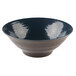An Elite Global Solutions Pebble Creek bowl with a white background and a dark blue rim.