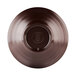 An Abyss-colored melamine bowl with a brown circle in the middle.