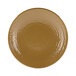 A brown Elite Global Solutions Pebble Creek Tapenade-colored plate with a textured surface.