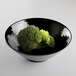 A bowl of broccoli in an Elite Global Solutions black melamine bowl.