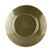 A green Elite Global Solutions round plate with a circular design on it.