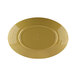 An olive oil-colored oval melamine tray with a pebble design.