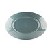 An Elite Global Solutions oval platter with an abyss-colored pebble design and blue rim.